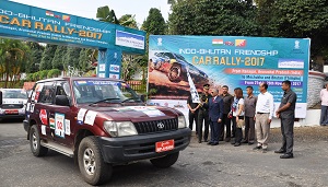 The Governor of Arunachal Pradesh Brig. (Dr.) B.D. Mishra (Retd.) flag off the second edition of Indo � Bhutan Friendship Car Rally 2017 at Itanagar on 21st November 2017. 